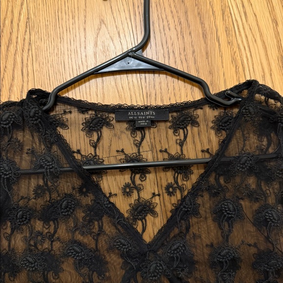 Allsaints Ruffled Embroidered Top - Picture 2 of 4